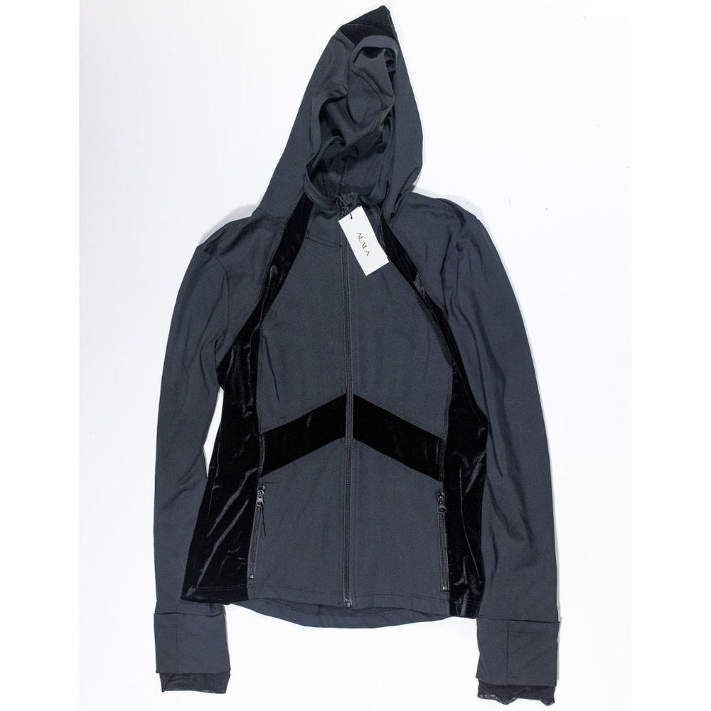 NEW Alala Athena Velvet Trim Running Jacket Black
